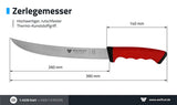 WOLFCUT SoftGrip Serie - Metzgermesser-Set 3-tlg. Zerlegemesser 26cm, Fleischermesser 19cm, Stechmesser 17cm