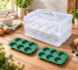 Muffinform für 12 Stk & Muffin-Transportbox – praktisches Back- und Aufbewahrungsset