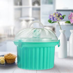 Muffin-Transportbox rund in Mint– Platz für 24 Muffins oder Cupcakes