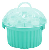 Muffin-Transportbox rund in Mint– Platz für 24 Muffins oder Cupcakes