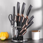 9-tlg. Premium Küchenmesser-Set – Schwarz oder Grau
