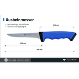 WOLFCUT SoftGrip BLUE-Serie - Metzgermesser-Set-2-tlg-Ausbeinmesser 13 cm Klinge