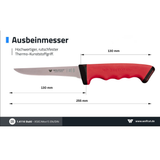 WOLFCUT SoftGrip RED-Serie - Metzgermesser-Set-2-tlg-Ausbeinmesser 13 cm Klinge