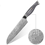 WOLFCUT - Damaskus Santokumesser 18,5 cm Klinge 67-lagiger Damaszenerstahl mit Geschenkbox