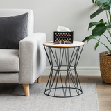 Moderner Beistelltisch Ø33x42 cm rund schwarzes Eisengestell