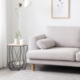 Moderner Beistelltisch 35,5x45,5 cm sechseckig schwarzes Eisengestell