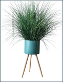 evym Übertöpfe im 2er-Set mit Holzfüßen – Skandi-Blumentopf in Weiß, Grün & Grau