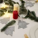 Filzuntersetzer 6er-Set Tannenbaum mit Schleife