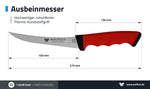 WOLFCUT SoftGrip Serie - Metzgermesser-Set 3-tlg. - Zerlegemesser 26 cm, 2x Ausbeinmesser 15 cm gebogene flex Klinge