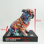 Bunte Graffiti Skulptur Bulldogge