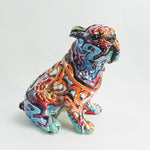 Bunte Graffiti Skulptur Bulldogge