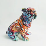 Bunte Graffiti Skulptur Bulldogge