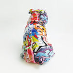 Bunte Graffiti Skulptur Bulldogge