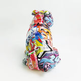 Bunte Graffiti Skulptur Bulldogge