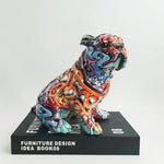 Bunte Graffiti Skulptur Bulldogge