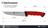 WOLFCUT SoftGrip Serie - Metzgermesser-Set 3-tlg. Zerlegemesser 26cm, Fleischermesser 19cm, Stechmesser 17cm