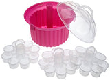 Muffin / Cupcake Transportbox rund in Pink für 24 Stk.