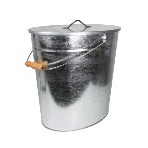 Ascheeimer 24 L für Kamin, Ofen & Grill verzinkt 39 x 27 x 35 cm