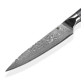 WOLFCUT - Damaskus Allzweckmesser 12,5 cm Klinge 67-lagiger Damaszenerstahl mit Geschenkbox