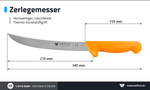WOLFCUT Gold Serie - Metzgermesser-Set 3-tlg. - Ausbeinmesser 15 cm gebogene flex Klinge, Zerlegemesser, Wetzstahl oval