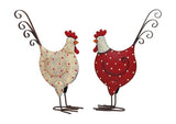 Deko-Huhn mit Punkten aus Metall in 2 verschiedenen Farben erhältlich