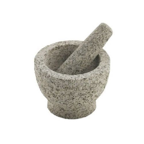Granitmörser in Granitfarben, Mörser mit Stößel Maße: ca. 15 x 15 x 11 cm