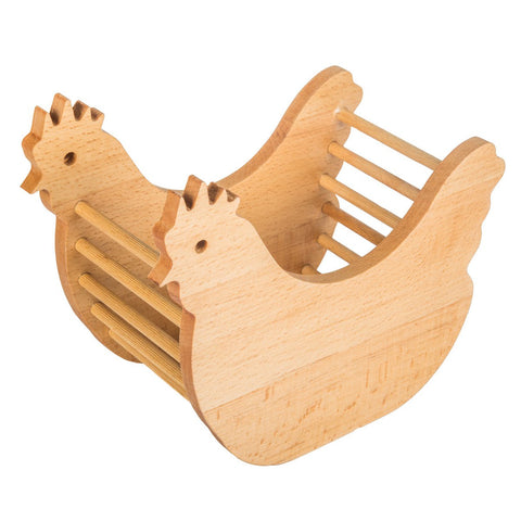 Eierkorb aus Holz- Huhn