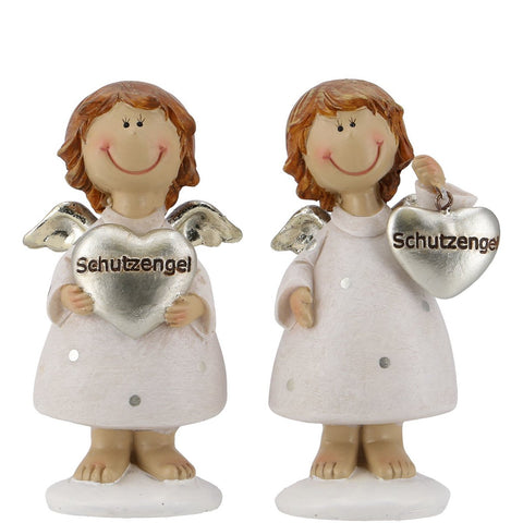 Deko Schutzengel Maiga, 2er-Set, creme/silber