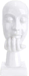 Keramik Skulptur "Nachdenklich" in 3 verschiedenen Designs Weiß