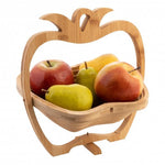 Faltkorb, Fruchtkorb, Obstkorb in Apfelform aus Bambus ca. 26,5 x 28 x 22 cm