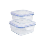 Frischhaltedosen-Set 2 tlg. aus Glas, quadratisch