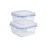 Frischhaltedosen-Set 2 tlg. aus Glas, quadratisch