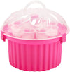 Muffin-Transportbox rund in Pink – Platz für 24 Muffins oder Cupcakes