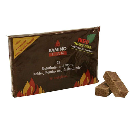 Kohleanzünder aus Naturholz und Wachs 28 Würfel