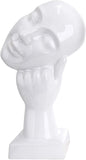 Keramik Skulptur "Nachdenklich" in 3 verschiedenen Designs Weiß