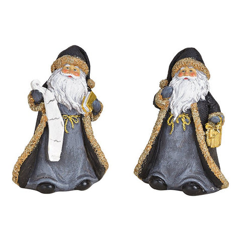 Nikolaus aus Polyresin Schwarz, Gold 2er Set