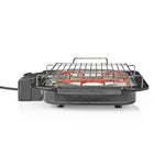 Elektrischer Grill mit Thermostat und Wasserbad aus Aluminium 38 x 22 cm