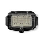 Elektrischer Grill (inklusive Ständer) - mit Thermostat und Wasserbad aus Aluminium 46 x 28 cm