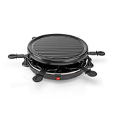 Gourmet / Raclette Grill | 6 Personen | Spatel | Antihaft-Beschichtung | Rund