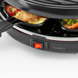 Gourmet / Raclette Grill | 6 Personen | Spatel | Antihaft-Beschichtung | Rund