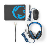 Gaming Combo Kit 3 in 1 Headset, Maus und Mousepad Rechtshändig Schwarz/Blau