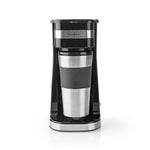 Ein-Tassen-Kaffeemaschine mit Doppelwandiger Reisebecher 0,42 l Schwarz