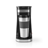 Ein-Tassen-Kaffeemaschine mit Doppelwandiger Reisebecher 0,42 l Schwarz