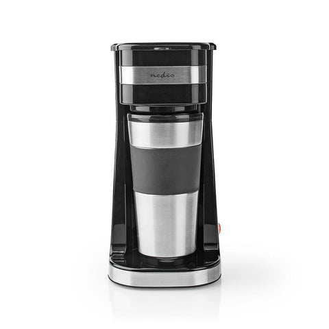 Eine-Tasse-Kaffeemaschine mit doppelwandigem Reisebecher 0,42 l Schwarz