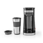 Ein-Tassen-Kaffeemaschine mit Doppelwandiger Reisebecher 0,42 l Schwarz