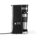 Ein-Tassen-Kaffeemaschine mit Doppelwandiger Reisebecher 0,42 l Schwarz