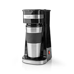 Ein-Tassen-Kaffeemaschine mit Doppelwandiger Reisebecher 0,42 l Schwarz