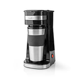 Eine-Tasse-Kaffeemaschine mit doppelwandigem Reisebecher 0,42 l Schwarz