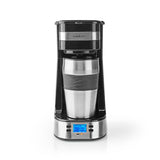 Kaffeemaschine für eine Tasse - doppelwandiger Reisebecher 0,42 l Timer