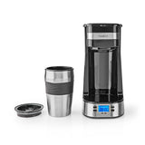 Kaffeemaschine für eine Tasse - doppelwandiger Reisebecher 0,42 l Timer